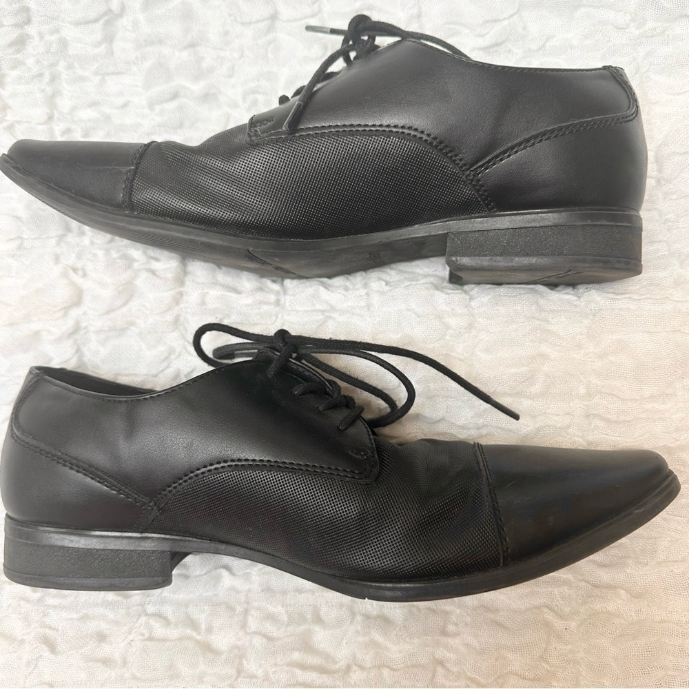 Calvin Klein Black Tuxedo Oxford Dress Shoes Cap Toe Men’s 7.5 - Picture 7 of 12